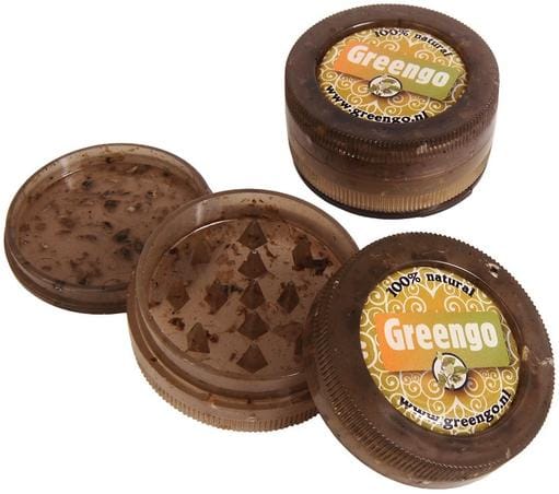 ECO GRINDER by Greengo Three-piece grinder with storage (mesh screen not included). Made from recycled plastic (hemp-derived).