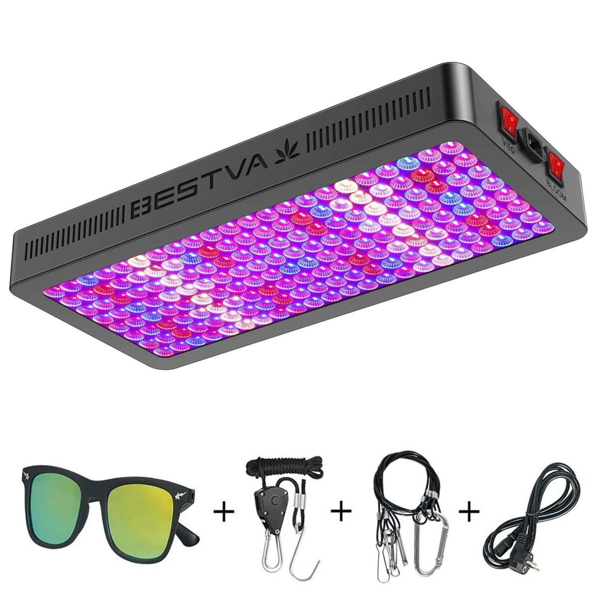 BESTVA Full spectrum 2000W Led Grow Light double switch for indoor Plants led light greenhouse flower veg growth grow led lights